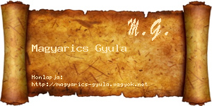 Magyarics Gyula névjegykártya